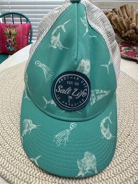 Salt Life Teal Sea Life Mesh Back Cap